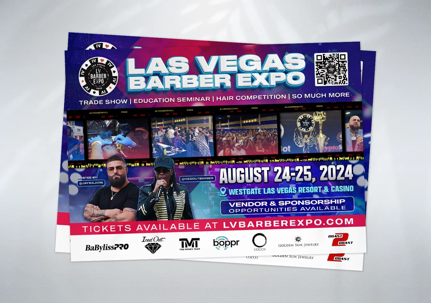 Design of the postcards for the Las Vegas Barber Expo