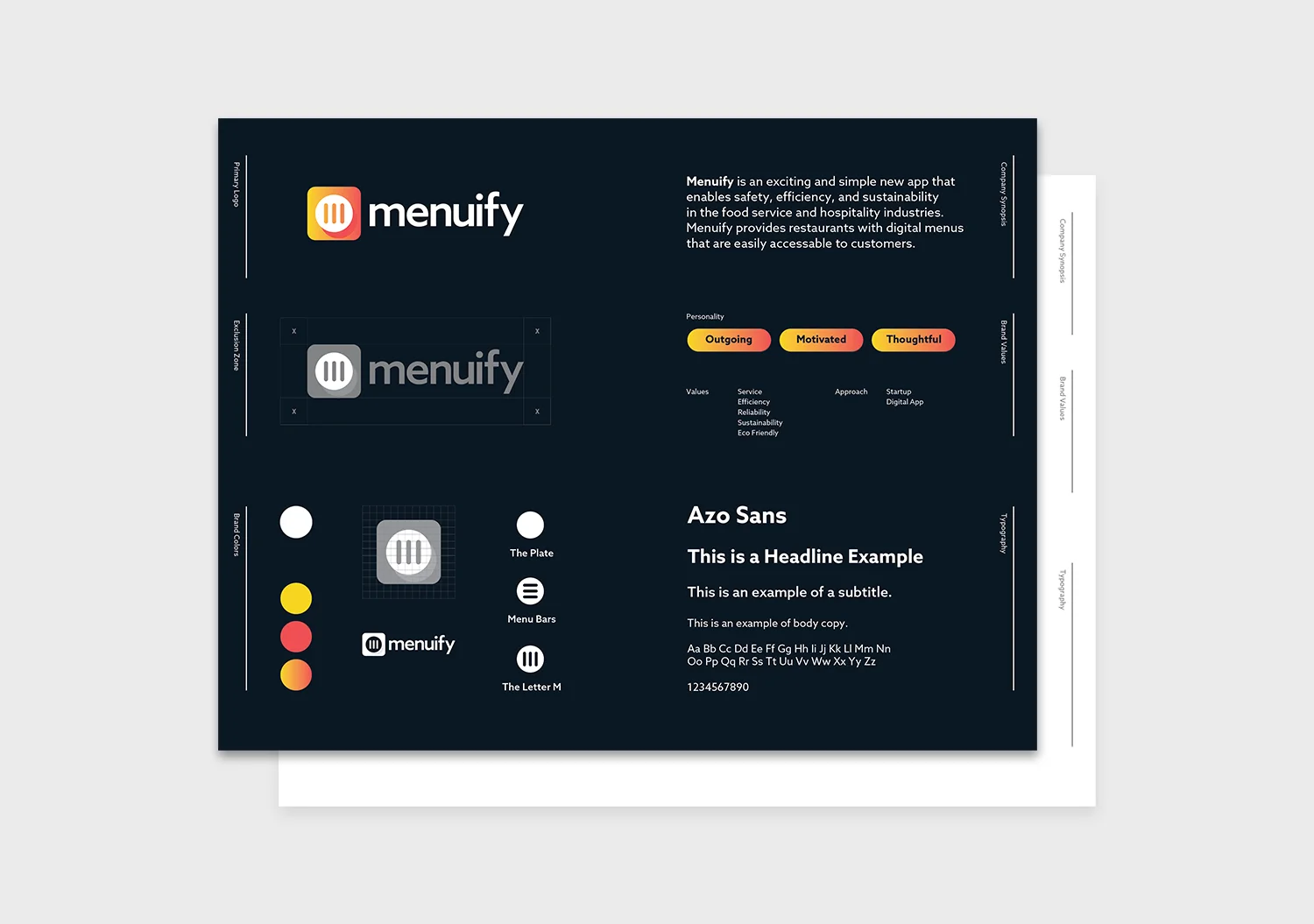 Menuify Brand Specs Sheet