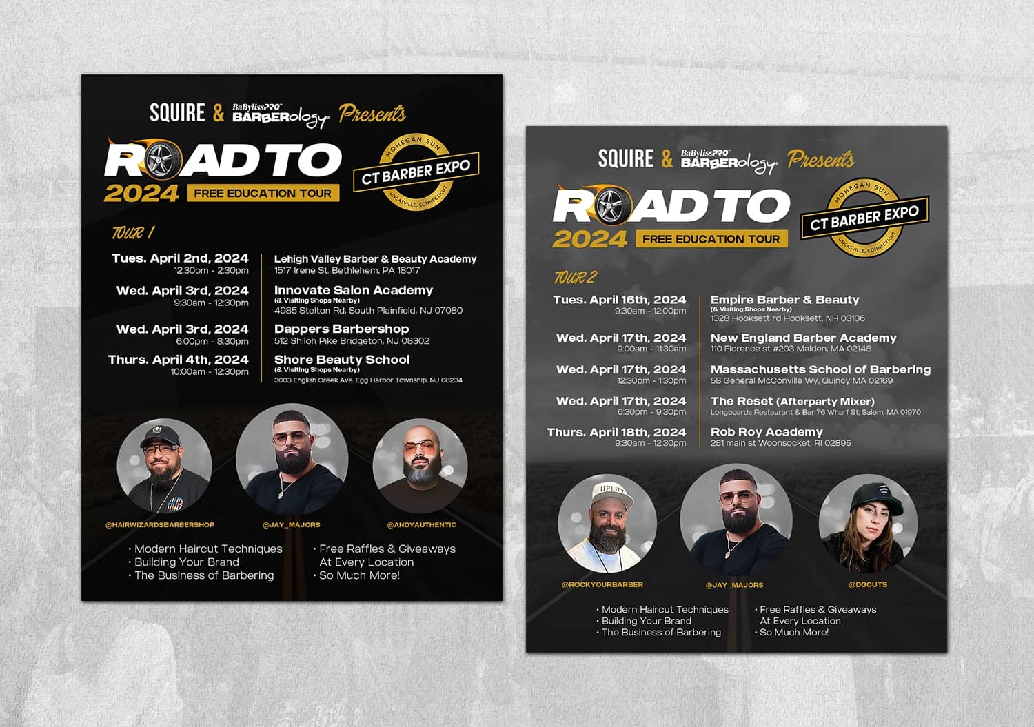 CT Barber Expo Tour Posters
