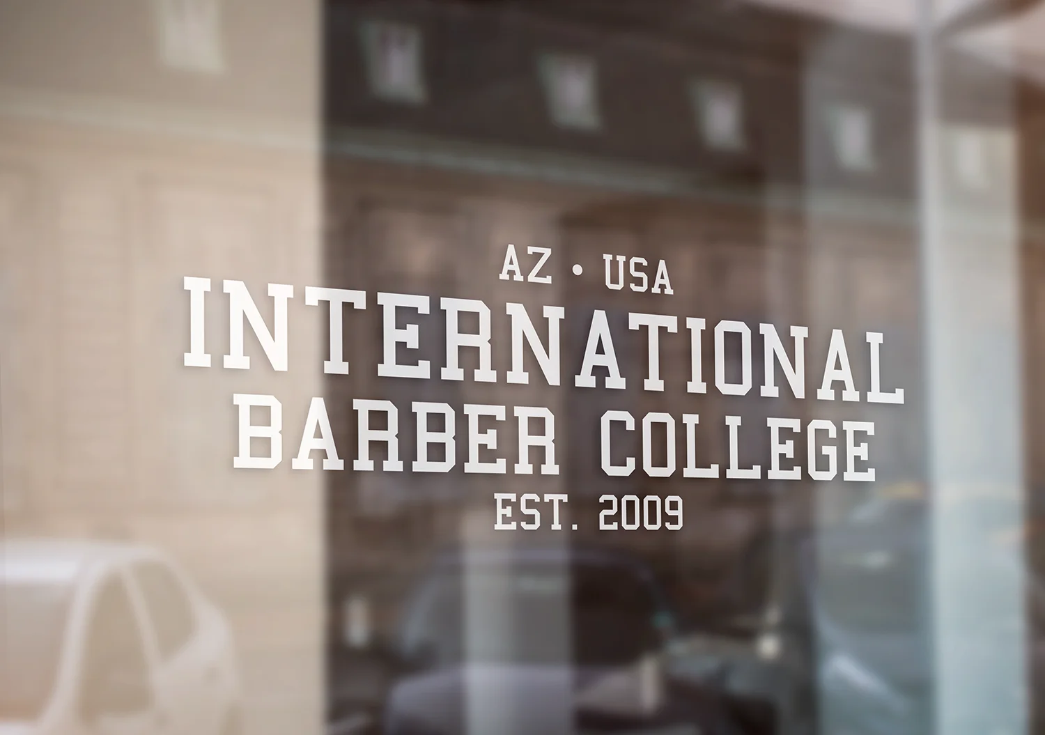 International Barber College Window Vinyl