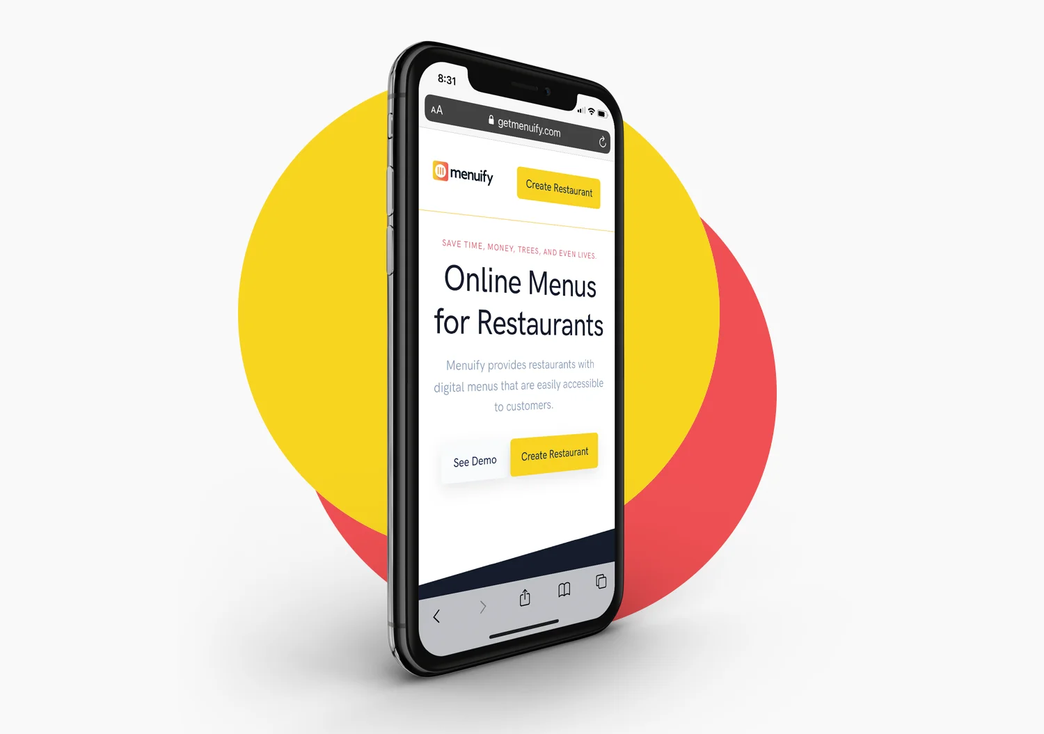 Menuify Case Study Website Mockup
